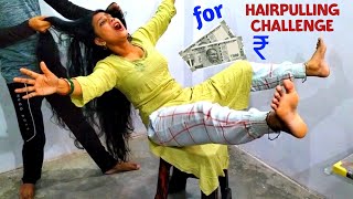 Hard Hair Pulling Challenge by Husband || Hairpulling Challenge Video #hairplay #challenge #longhair