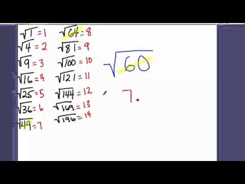 Estimating Square Roots Estimating Square Roots