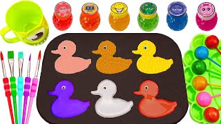 Oddly Satisfying Video | DIY Decorating 6 Rainbow Ducks with SPRUNKI Water and SLIME | Cutting ASMR