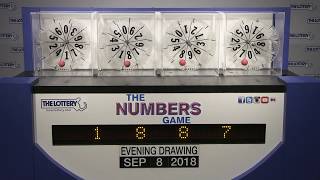 Evening Numbers Game Drawing: Saturday, September 8, 2018