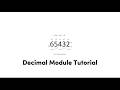 DECIMAL MODULE TUTORIAL USING PYTHON LANGUAGE