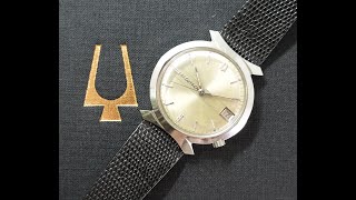 1967 Bulova Accutron 'Bow tie' men's vintage electronic watch with the Accutron strap