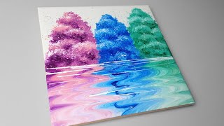 (1014) Landscape with 3 trees | Simple Easy Painting Ideas for Beginners | Designer Gemma77