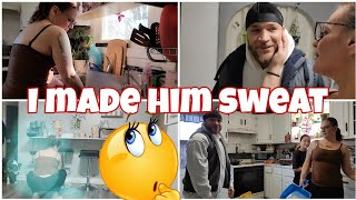 Speed Cleaning | She Organized my Snack closet | He's sweating