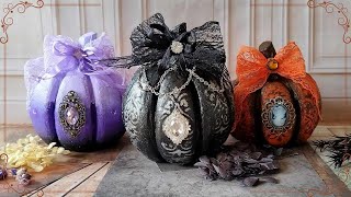 🎃 Decorative pumpkins, victorian style, home decor ideas, DIY tutorial 🎃