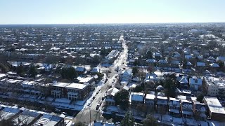 Drone video shows snow in Richmond