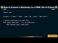 How to Convert a Dictionary to a YAML File in Python