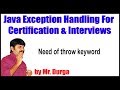 Java Exception Handling ||   Need of throw keyword || by Durga Sir
