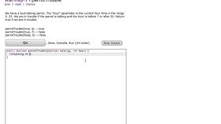 Java: CodingBat– Warmup-1– parrotTrouble