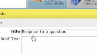 Adding Content to Efolio Version 2