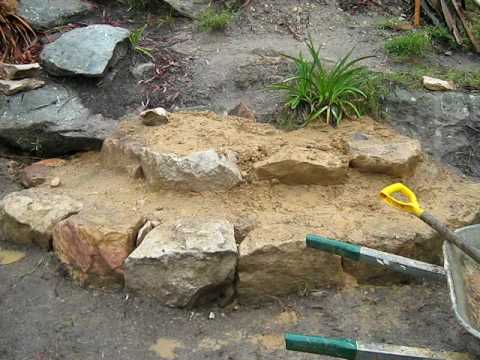 Making stone steps Making stone steps