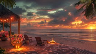 Catch The Sunset At Summer Beach | Soothing Waves Sounds and Fire Pit To Relax, Heal, Chill
