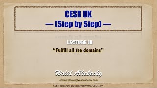 lecture III, CESR UK (Step by Step)