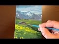 Mountain Cabin Landscape Painting