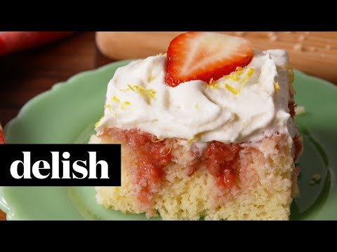 Strawberry and Cream Baileys Poke Cake Recipe