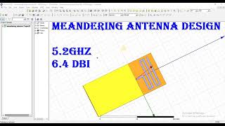 meandering antenna design  operating at 0.8GHz,0.9GHz,2.4GHz,3.8GHz,5.8GHz in hfss