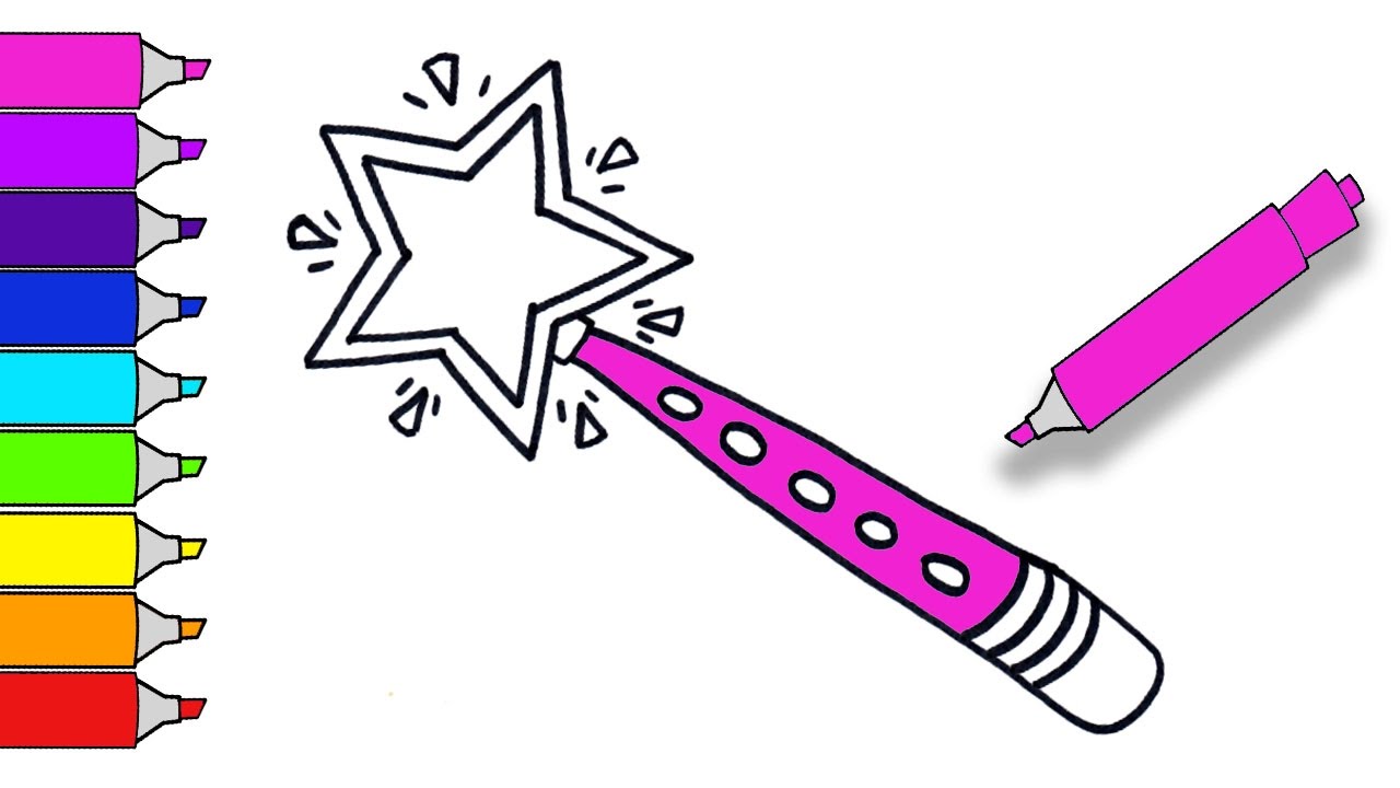 How To Draw A Magic Princess Fairy Wand | Teach Drawing For Kids ...