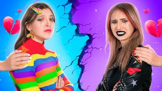 Goth Girl VS Rainbow Girl || From Soft to E-Girl Extreme Makeover