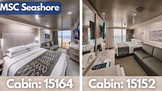 MSC Seashore Deluxe Balcony Cabin Tour \u0026 Review | 15164 \u0026 15152