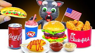 American FAST FOOD: Hamburger, Fried Chicken \u0026 Hot Dog 미국 패스트푸드 먹방 애니메이션 Mukbang Asmr