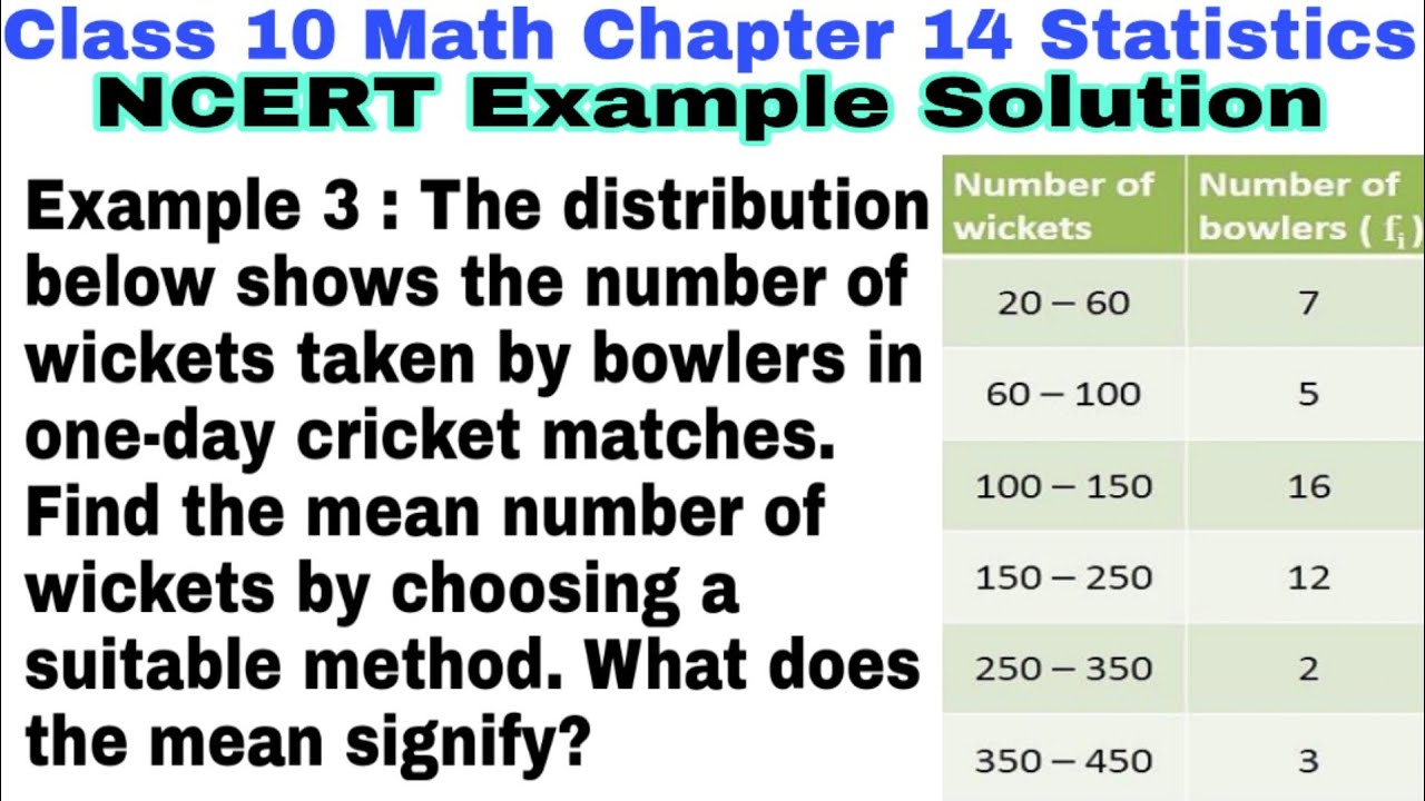 Class 10 Chapter 14 Statistics NCERT Example 3 | Mathematics NCERT ...