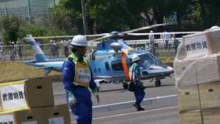 三重県伊賀広域防災拠点活動訓練 No.10 三重県警\u0026三重防災ヘリ ランディング