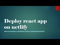 Host a React app on Netlify