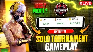 Free Fire Solo Tournament Live Profit/Loss 🤔#khiladiadda#freefiremax#fflive