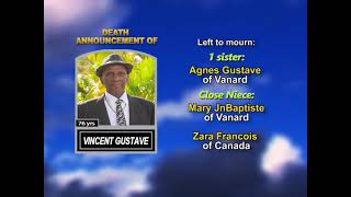 Vincent Gustave ~ Long Obituary