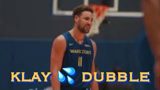 📺 Klay working out at Warriors mini-camp (“Dubble”) spliced w. Kerr Q&A on if he’ll scrimmage soon