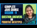 Java Full Course 8: MCQs on Primitive Data Types in Java