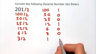 Convert from Decimal to Binary Method 2 (Dividing By Two)