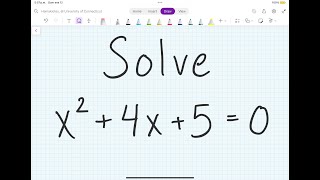 Solve x^2+4x+5=0 either by factoring or using the quadratic formula.