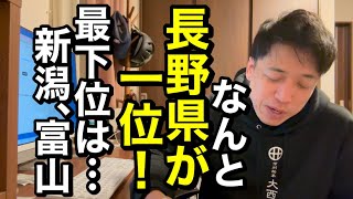 気になるアノ調査結果。長野県一位！最下位は新潟や富山…。2024年12月23日