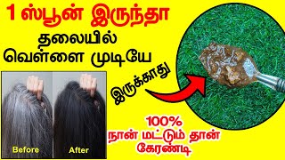 1ரே நாளில் இளநரை பிரச்சனைக்கு நிரந்தர தீர்வு | white hair to black hair naturally tamil | naraimudi