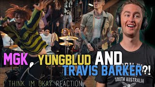 Machine Gun Kelly - I Think I'm OKAY REACTION // YUNGBLUD & Travis Barker?! Aussie Bass Player React