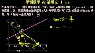 【學測】92補 填充H 反射