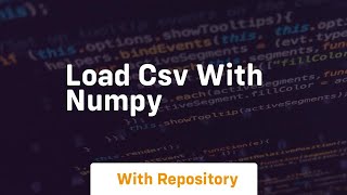 load csv with numpy