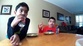 Zavier and Maxi attempt the Pringles challenge