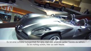 MercedesCup 2014: Showmatch auf dem Dach des Mercedes-Benz Museums