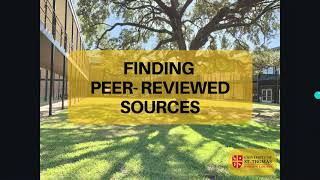 Finding Peer-Reviewed Sources from Doherty Library