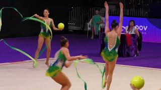 BRAZIL national group team 3 RIBBONS/2 BALLS - 34,1 - WC Cluj-Napoca