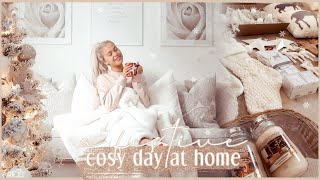 A COSY DAY AT HOME | decorating for christmas, cosy cooking + grocery shopping haul ✨