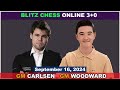 Magnus Carlsen vs Andy Woodward | Blitz Chess 3+0 | ChessCom | September 16, 2024