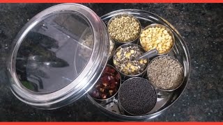 మా ఇంటి పొపుల డబ్బా/How do I organize my spice box/how to prepare masala dabba/shashi vanta shala🤔