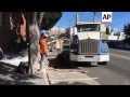 truck gets trapped in sinkhole in san francisco