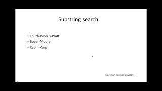 Algorithms – II Substring Search vol.2