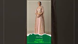 Peach Choli Indowestern Suit With Exquisite Mirror Work