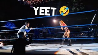 Jey uso & Becky lynch hilariously in YEET mode at WWE Live event | WWE Supershow