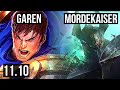 GAREN vs MORDEKAISER (TOP) | 6/0/6, 2.9M mastery, 1200+ games, Dominating | KR Diamond | v11.10